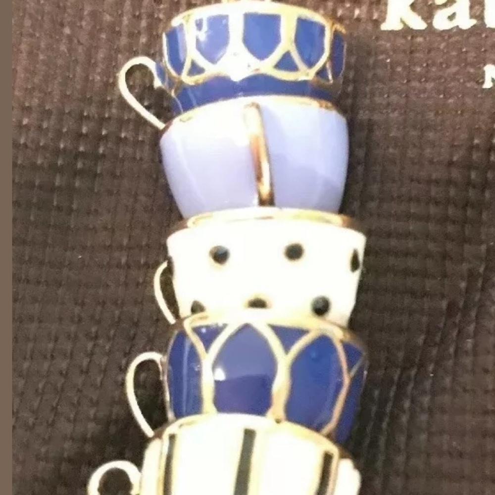 Kate Spade Tea Time Gold Enamel Necklace Pendant - Picture 3 of 3